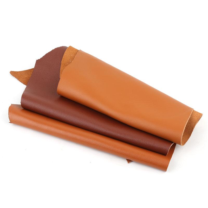 Brown Cowhide Top Layer Genuine Leather 1.5mm Thick Material Fine Grain Lychee Pattern Slightly Stiff Handmade Leather Bag DIY L
