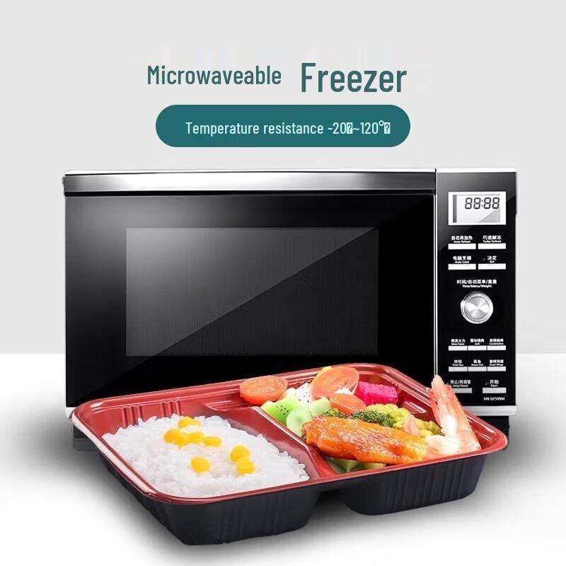 JingJingRS Disposable 4-Compartment Lunch Boxes