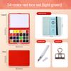 12/24 Colors Portable Travel Watercolor Palette With Waterbox Mini Paint Box Sketchbook Water Brush Student Outing Art Supplies