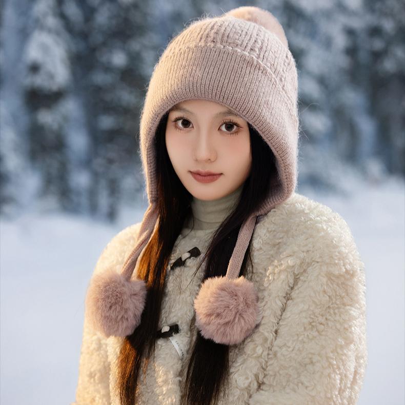 Herbst- und Wintermützen, Damen-Glatzenmützen, Warme Strickwollmützen