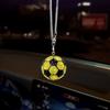 1x Bling Rhinestone Football Car Pendant, Crystal Soccer Rearview Mirror Hanging Ornament,6 Colors
