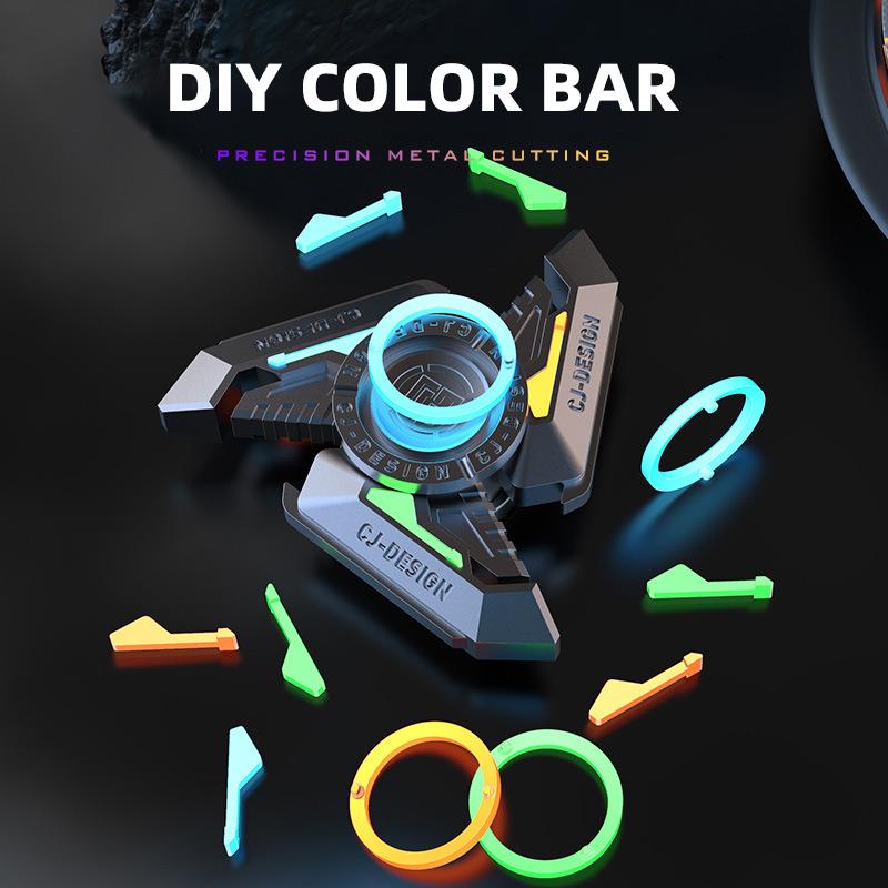 SCIONE Whirlwind Metal Fingertip Gyro DIY Luminous Adult Decompression High-end Finger Toys with Bottle Opener