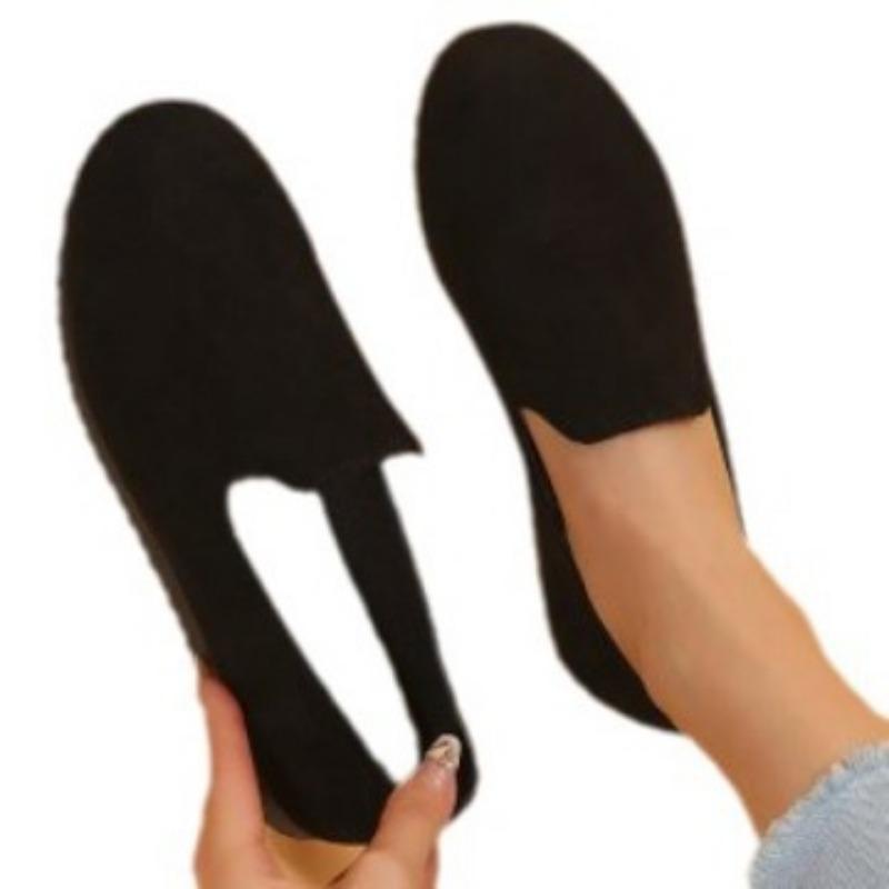 Large size spring and autumn new lazy shoes flat bottom solid color round head women's shoes large size women's shoes