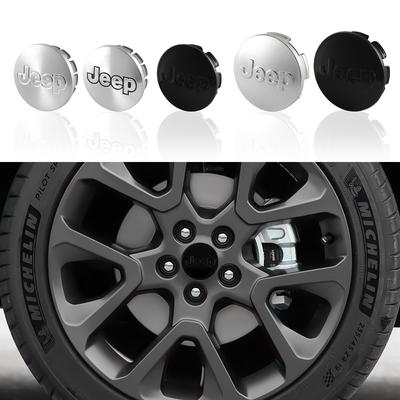 4PCS 55/64mm Car Wheel Hub Caps Tire Hubcaps Stickers Decor Accessories For Jeep Jk Wrangler Compass Cherokee Gladiator Renegade