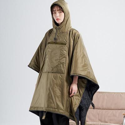 Winter Camp Sleeping Bag Cloak Cape Camping Sleeping Bag Poncho Wearable Hooded Blanket Water-Resistant Sleeping Bag
