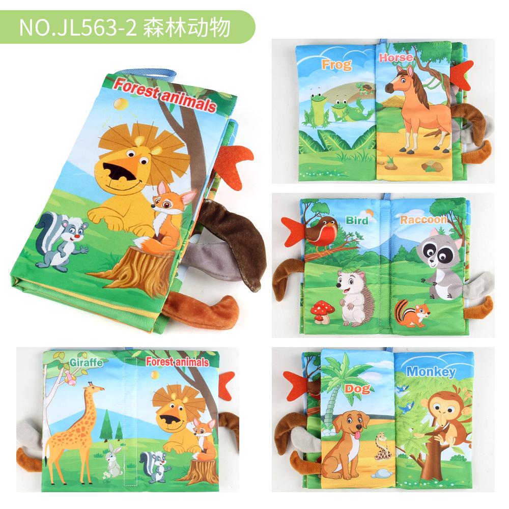 Baby Baby Sea, Land And Air Tail Cloth Book, Chinese And English Ocean Forest Flying Animal Palm Book Early Education Toy