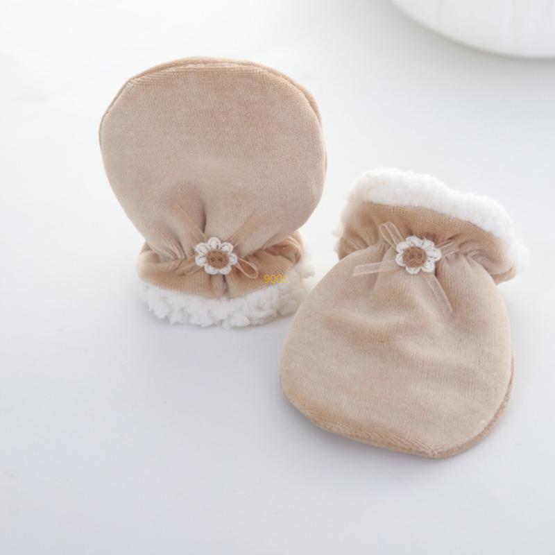 Verdickte Neugeborenen-Fäustlinge 0-3 Jahre Kleinkindhandschuhe Winteraccessoires Duschgeschenk