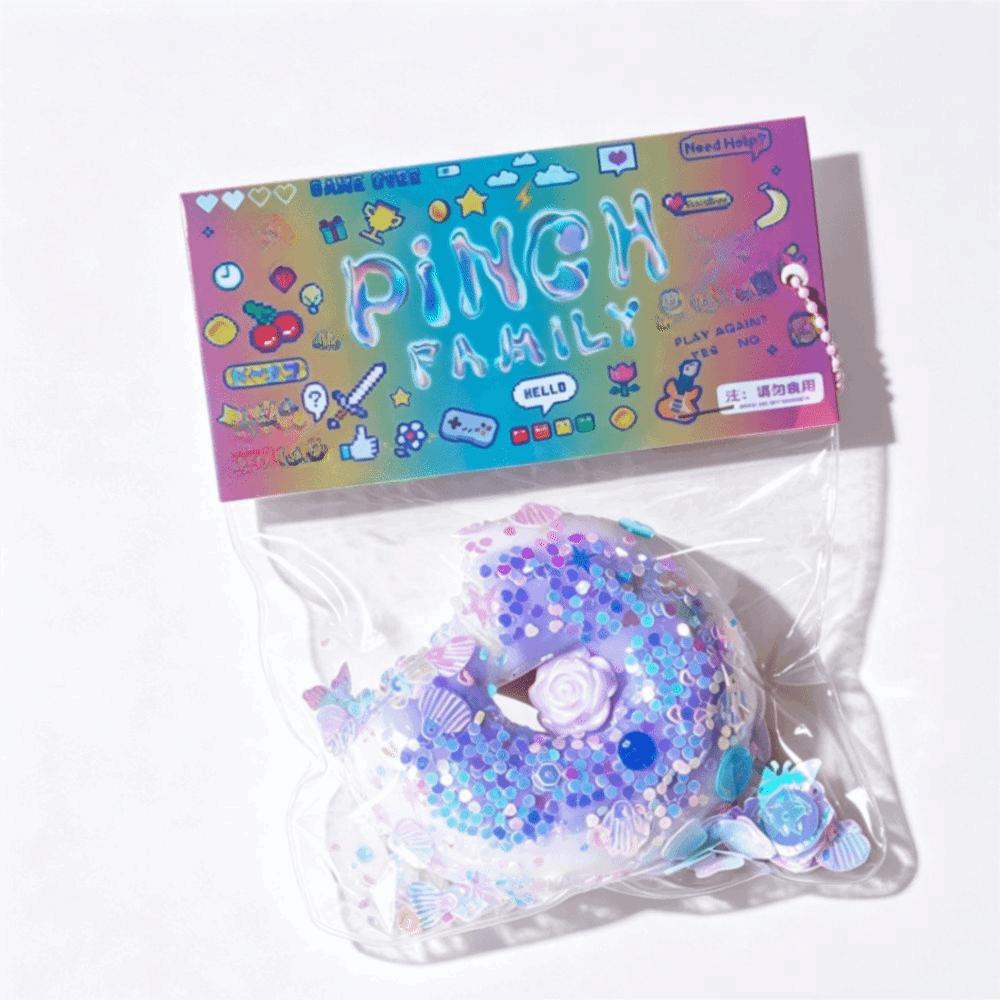 Slow Rebound Cake Squeeze Toys Soft Sticky Doughnut Squishy Toy Doughnut Fidget Toy Desktop