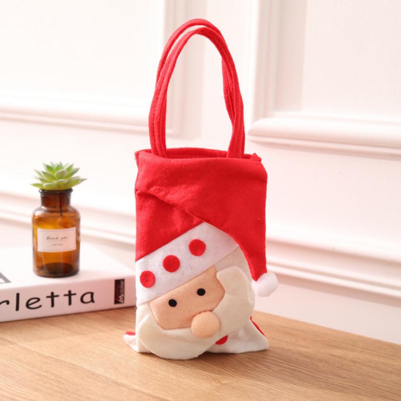 Christmas Xmas Hand Bag Santa Claus Snowman Elk Penguin Party Candy Gift Bag