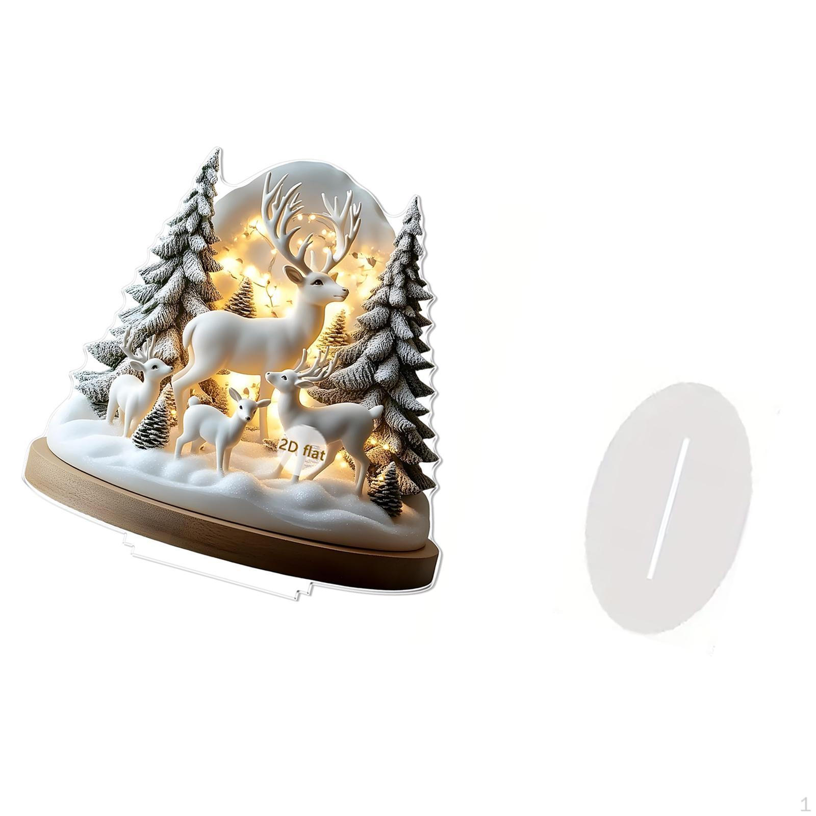 

2D Акриловое Рождественское Украшение для Настольного или Настольного Центрального Элемента Reindeer