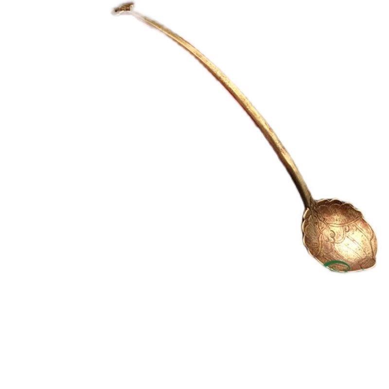 Vintage Mässing Skopor Skyffel Tevarutillbehör Dekorationer Antik Kopparsked Servis Kreativa Ornament