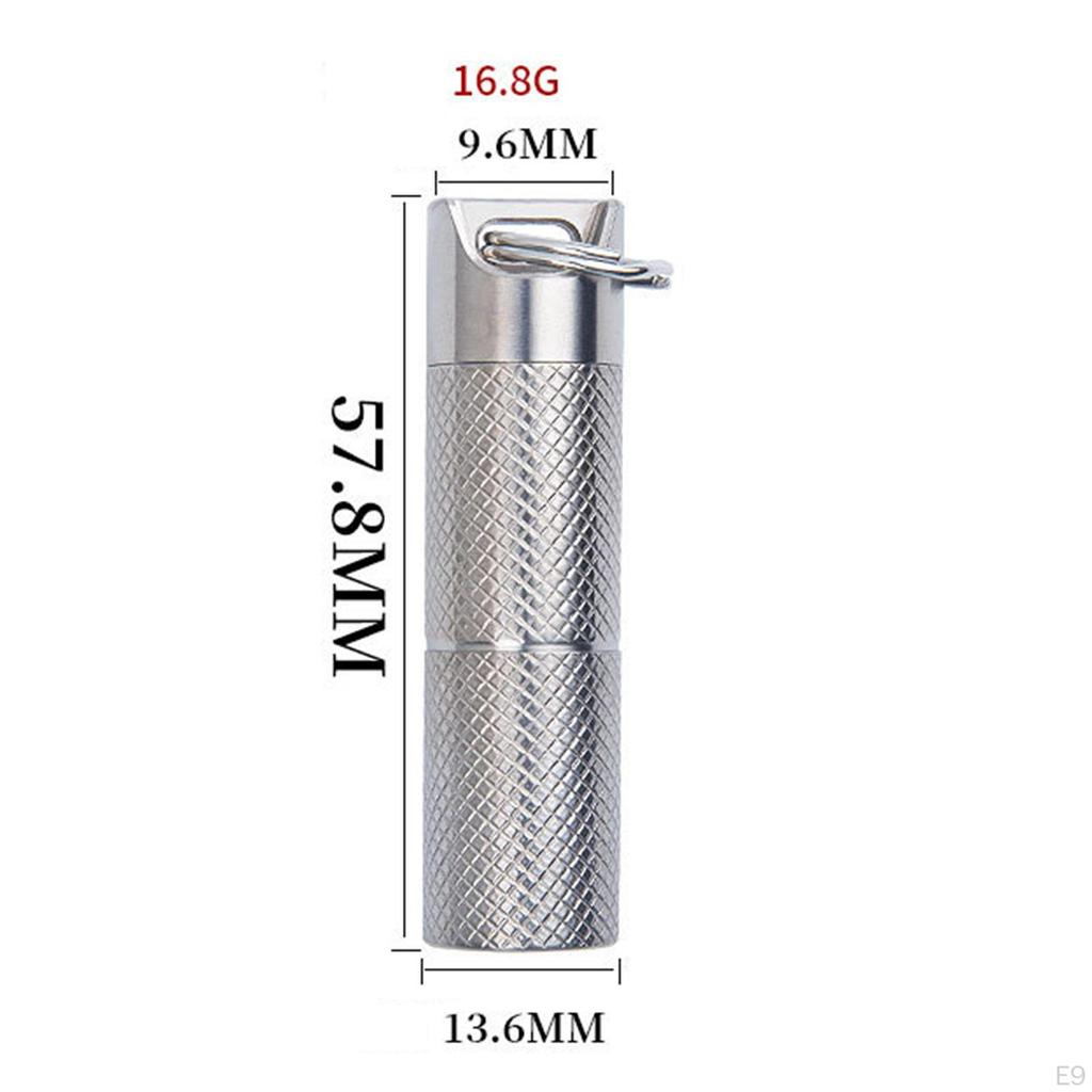Portable Waterproof Box Bottle Holder Titanium Keychain Seal Dispenser for Hiking, Camping, Travel,