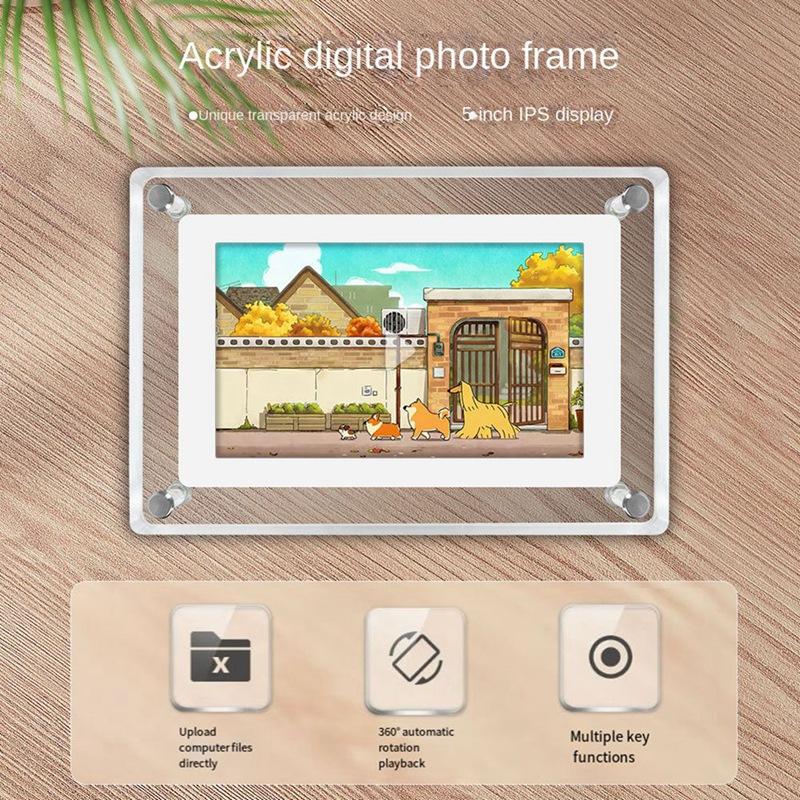 B03B-5 Inch Digital Photo Frame 1200Mah IPS Screen 4G Memory Digital Photo Frame Desktop Video Player