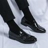 Large Size Monk Shoes Double-spliced Loafers 38-48 Size Loafers Men's Leather Shoes Wedding Shoes Korean Version Shoes