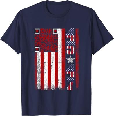 Lustiges QR Scan Me Präsident Trump 45/47 Trump Tanzen Code T-Shirt