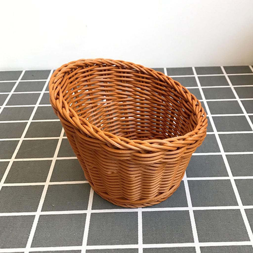 Rattan Fruit Baskets Storage Basket Woven Serving Basket Decorative Baskets for Kitchen Counter Organizer Easter Party Supplies
