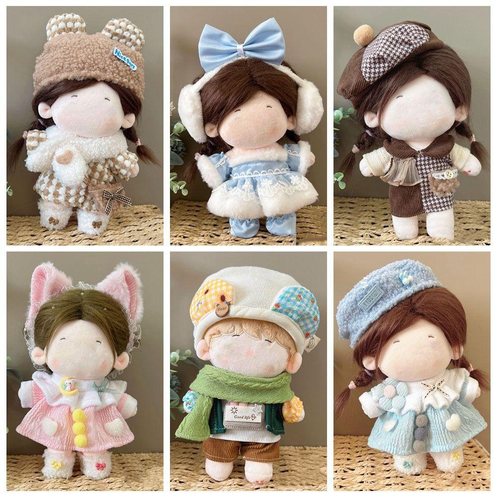 

Multicolor Doll Dress Suit 20CM Doll Headwear Dress Set Gift Mini Clothes Cotton Stuffed Doll 5