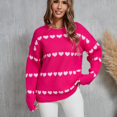 Damska jesienno-zimowa dzianina Love Fashion sweter z długim rękawem
