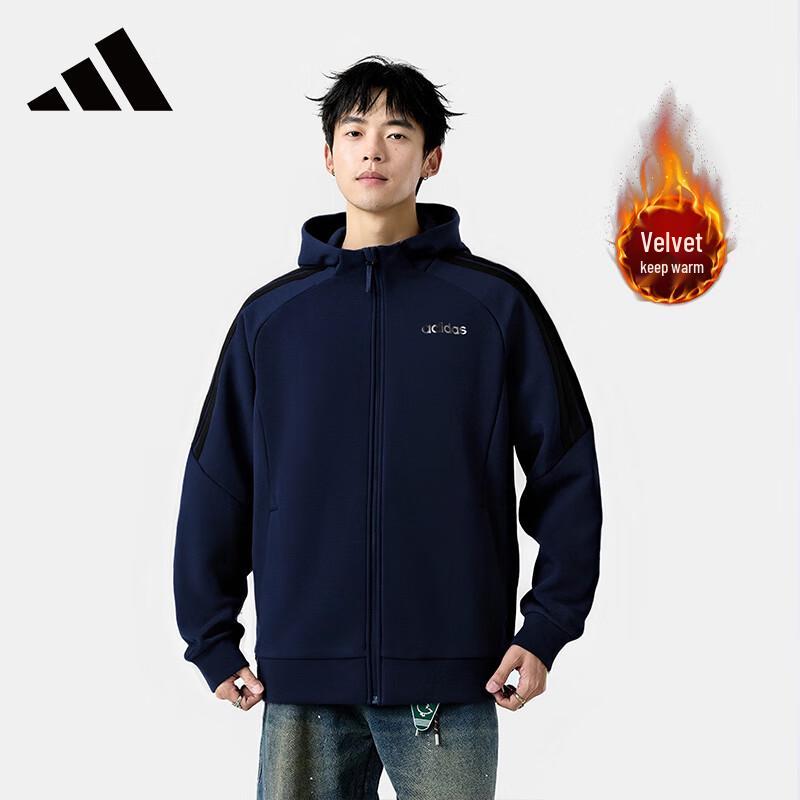 Модная мужская толстовка с капюшоном на флисовой подкладке Adidas XL