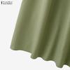 ZANZEA Women Casual Round Neck Solid Color Sleeveless Long Dress