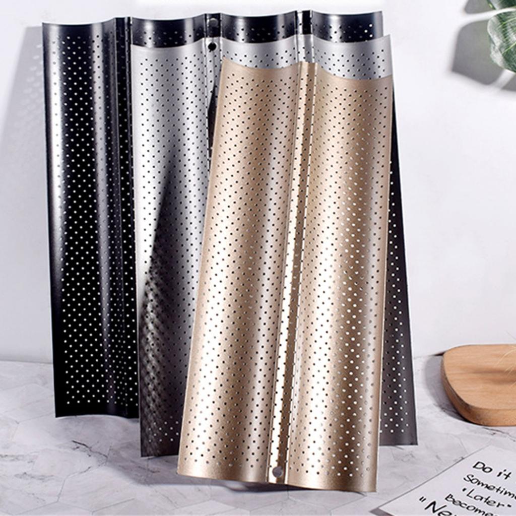 Carbon Steel French Bread Baking Pan Nonstick Perforated Loaf Baking Mold Long Bread Pan Cake Baking Pan for DIY Baking