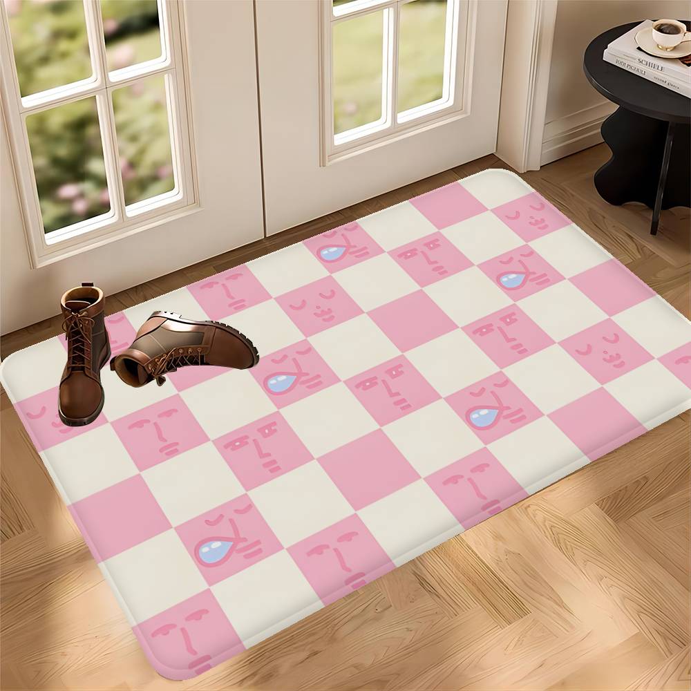 My F-Friend Pink Rabbit Funny Anime Floor Mat INS Style Soft Bedroom Floor House Laundry Room Mat Anti-skid Household Carpets