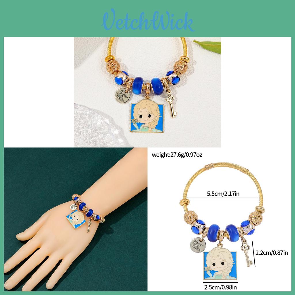 Cartoon Princess Bracelet With Zinc Alloy Pendant For Gift Travel Decor