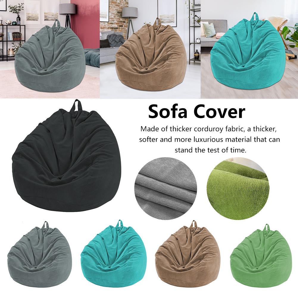 Lazy BeanBag Sofas Bezug Stühle ohne Füllung Weich Abnehmbar Cord Lounger Sitz Sitzsack Pouf Puff Couch Tatami Wohnzimmer