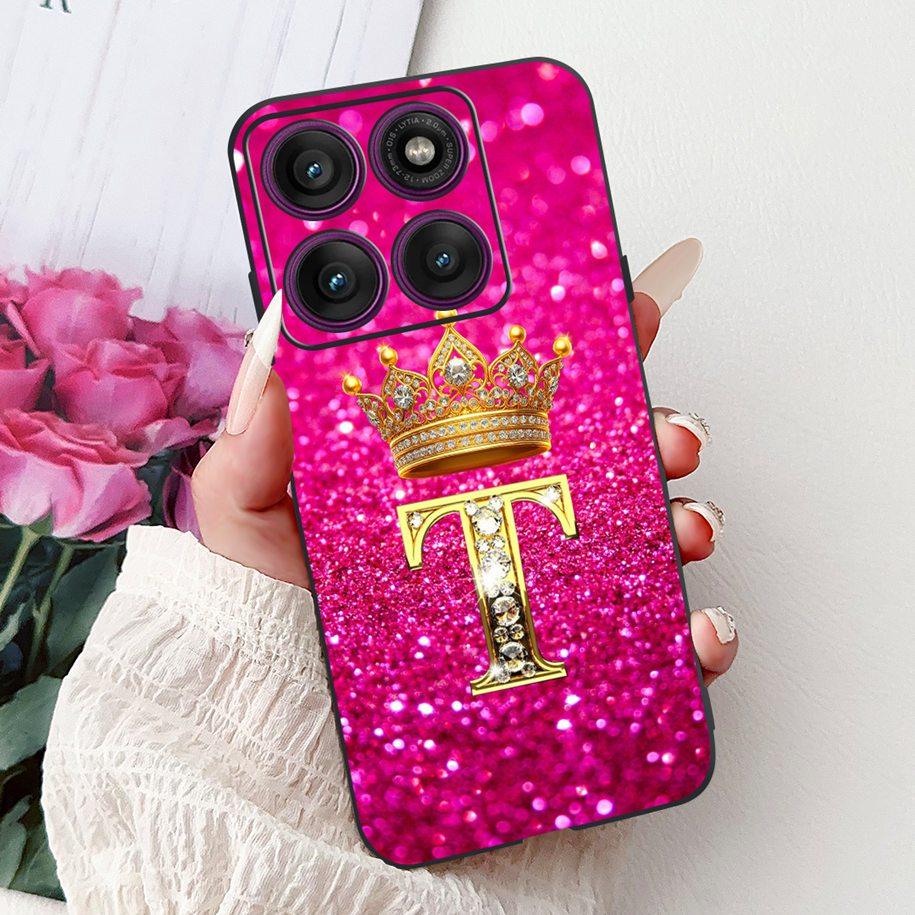 For Motorola Edge 60 Pro Case 2025 Luxury Crown Letters Soft Silicone Black Phone Cover For Moto Edge 60 Fusion 60s Edge60 Funda
