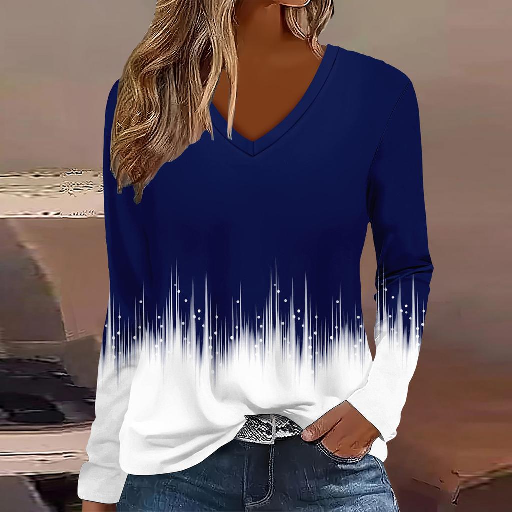 Summer New Fashion Women’s Casual  Long Sleeve Printed T-shirt