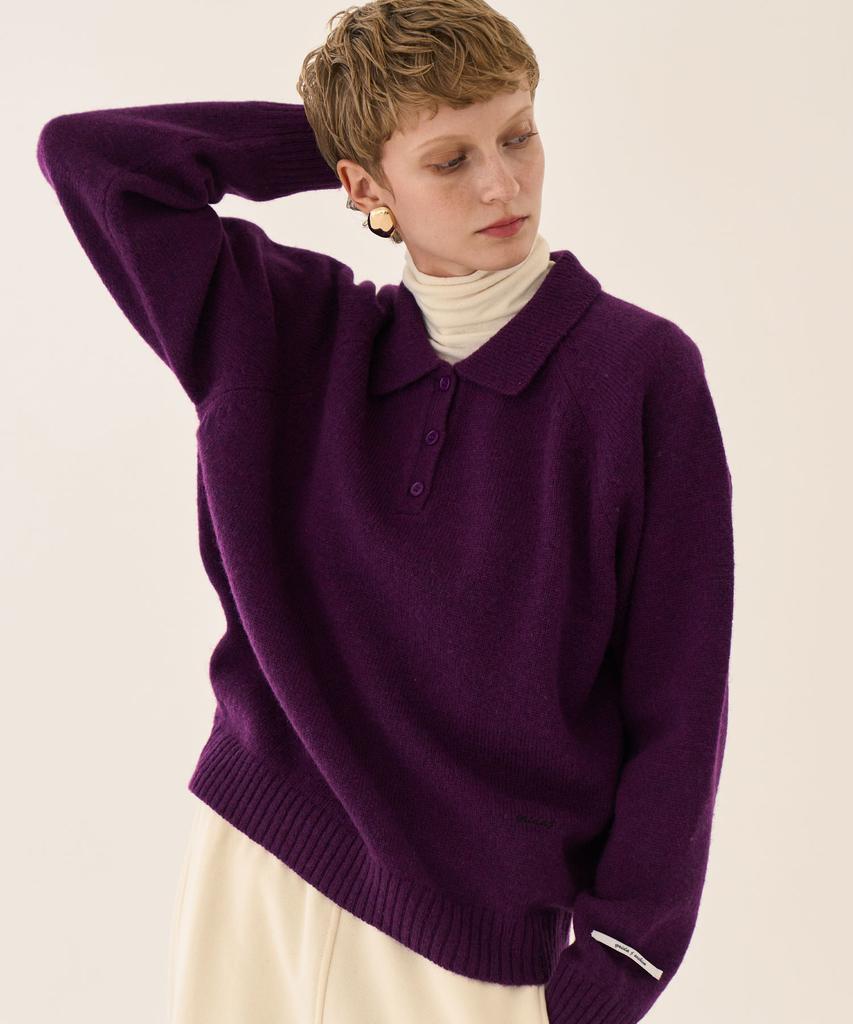 GRIDAJ Polo Knit Sweatshirt _ Violet