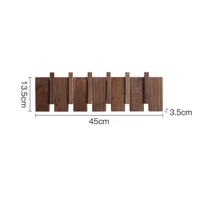 Solid Wood Coat Rack Entrance Hall Clothes Bag Storage Hanging Hook Wall Mounted Clothing Organizer Hanger with Magnetic Suction