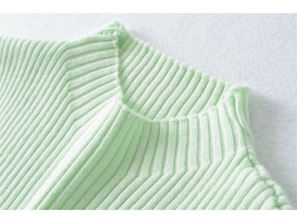 Elegant Korean Sleeveless High Neck Knit Vest for Women - 2026 Summer Slim-fit Top