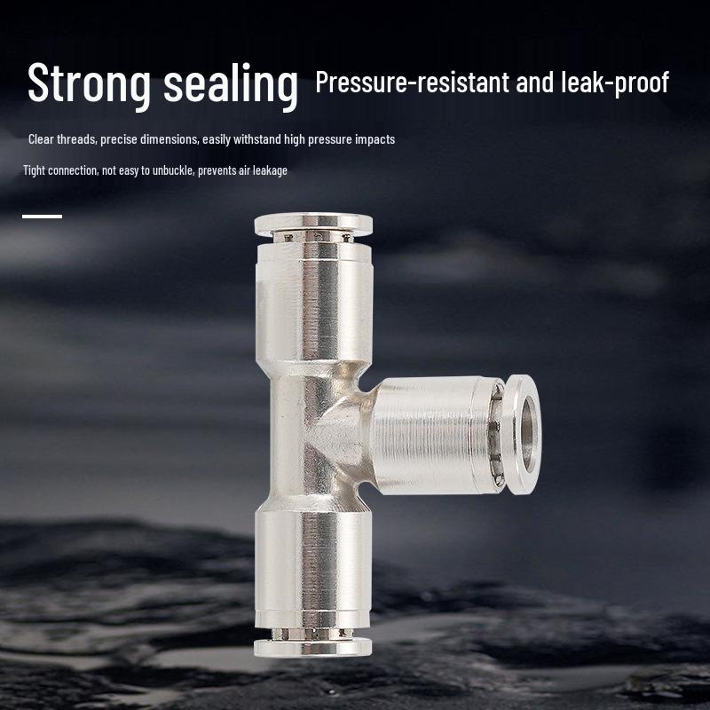 All-Copper High-Pressure Air Hose Quick Connector: PU6 Straight-Through, PE8 Three-Way, PG Reducing Air Pump, Pneumatic PYPV Fittings Plug