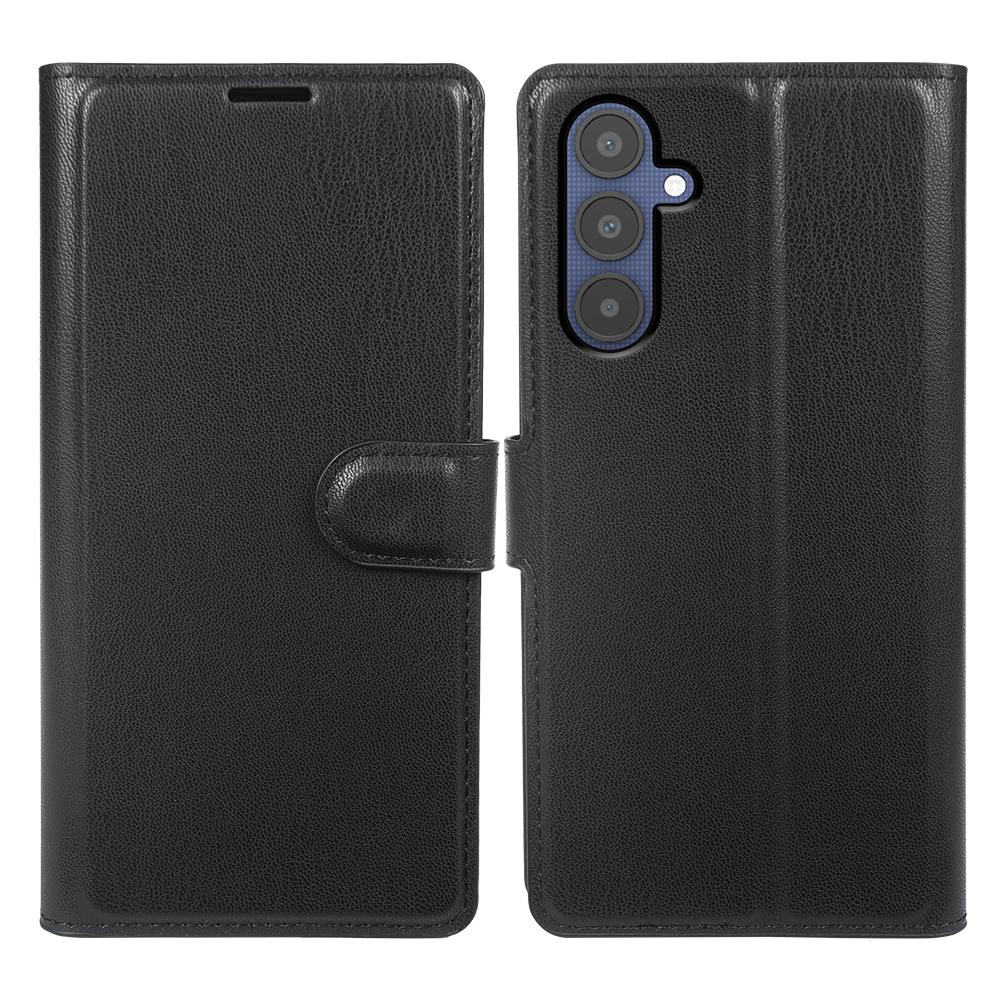 

For Samsung Galaxy A25 5G (Global) (161.0mm) Stand Case Biobased Eco-Friendly RPET RPVB Slim Phone Cover with Wallet Black