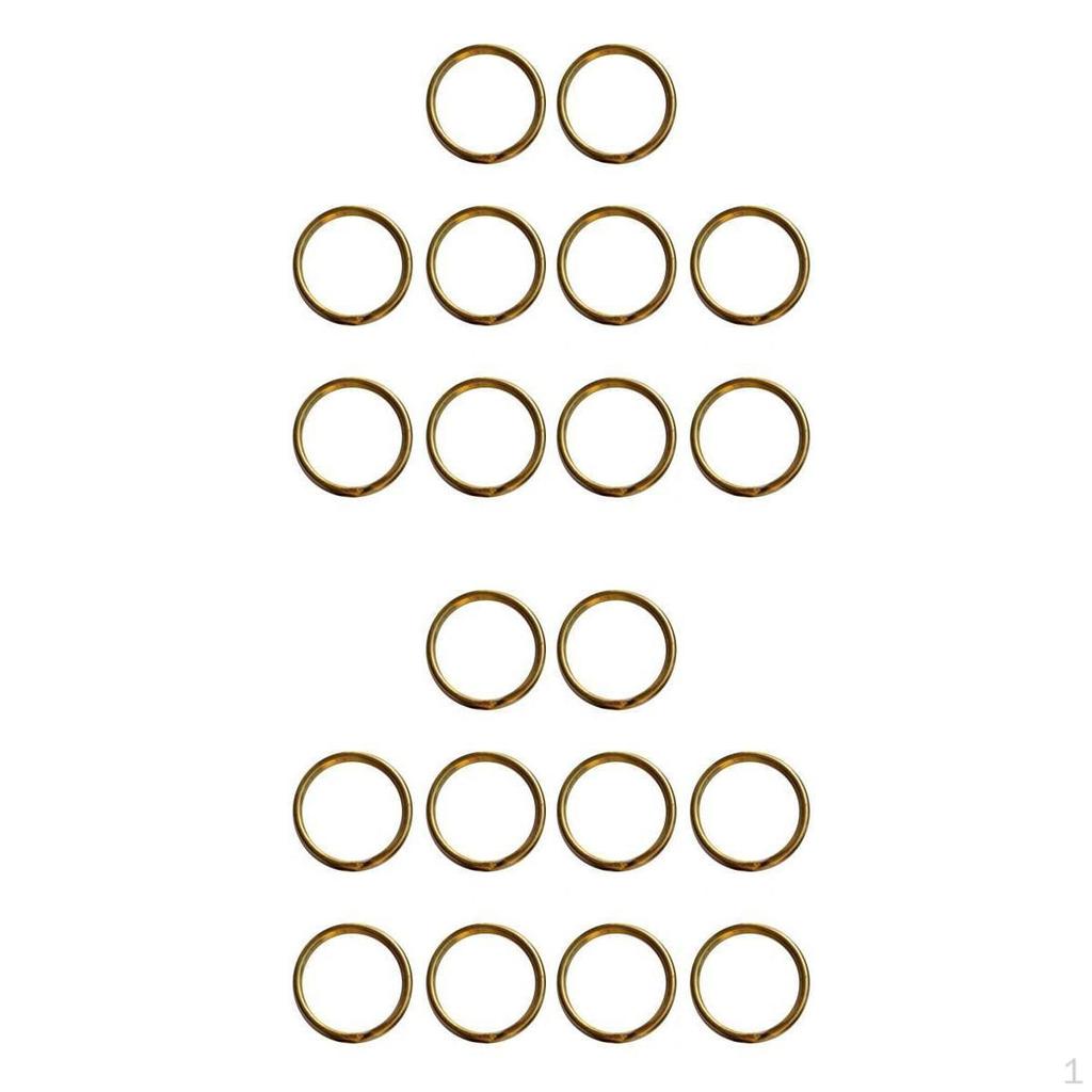 20Pcs Brass Spilt Key Chain Rings Jump DIY Keychain S 15mm/12mm
