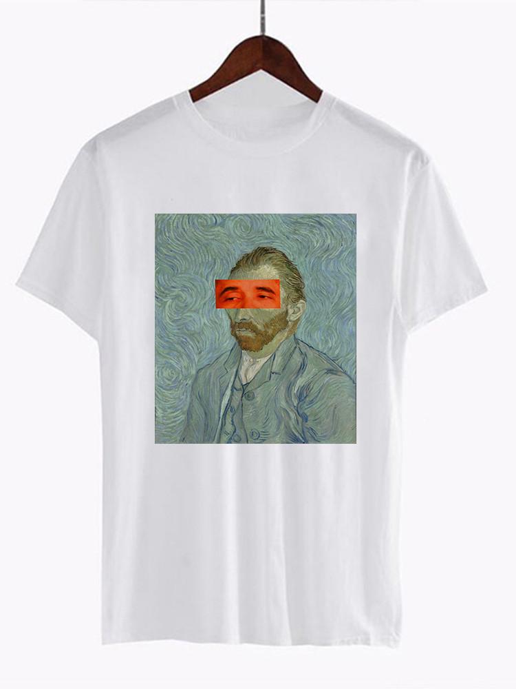 Unisex Van Gogh Van Goghing Van Gone Meme Funny T Shirt Hipsters Cute Tee z nadrukiem
