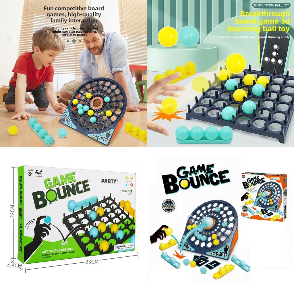 Jumping Ball Toy Set For Kids With Bounce Game Board And Throwing Target For Childrens Educational Play