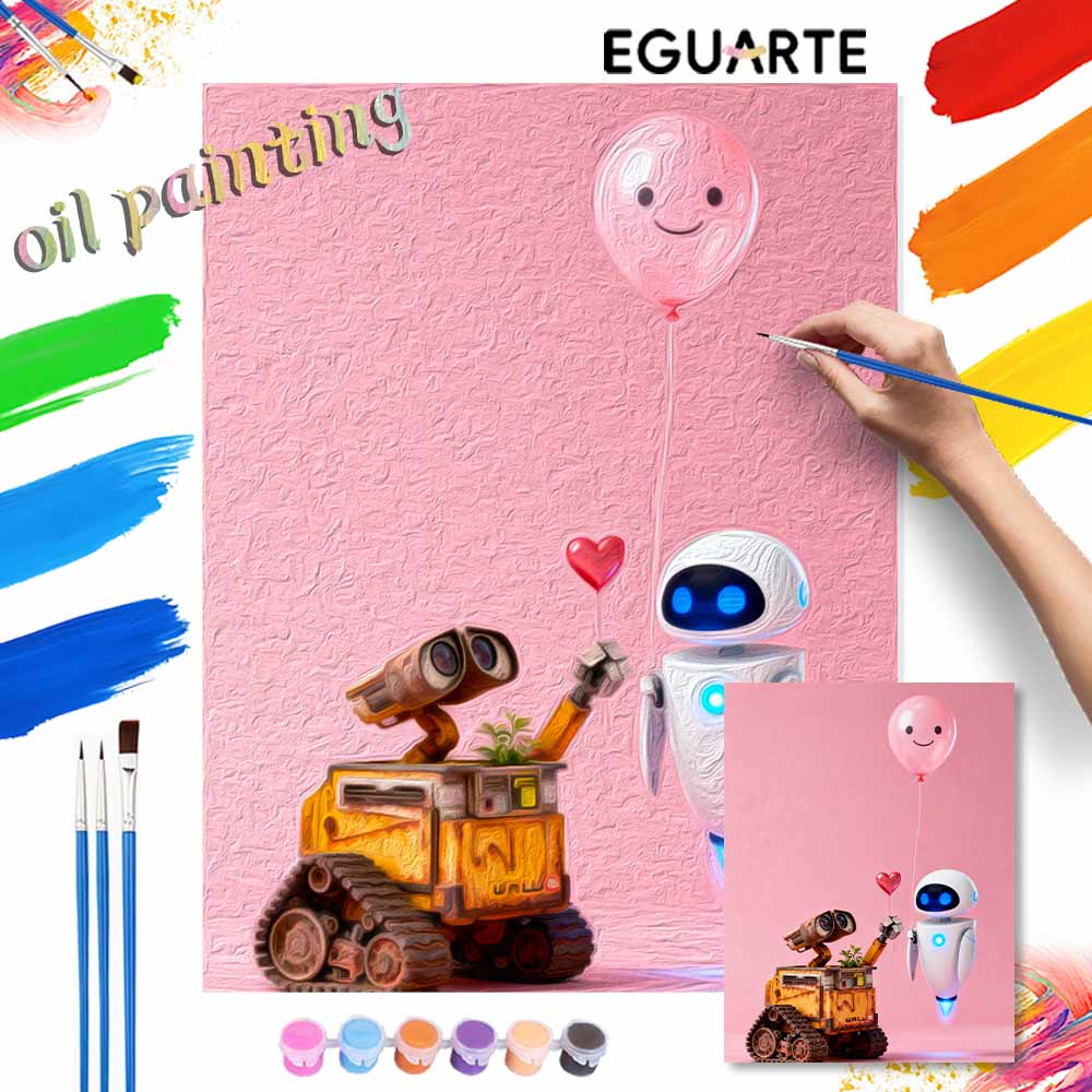 Disney Oil Paint Digital Painting Art Kit Robot Love Balloon FillIn Painting Home Decor