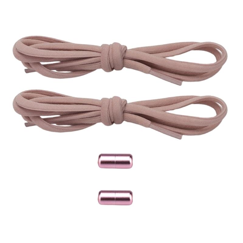 Unisex Convenient Slip On Shoelace Accessories Elastic No Tie Shoe Laces with Metal Aglets for Commuting Sports Travel