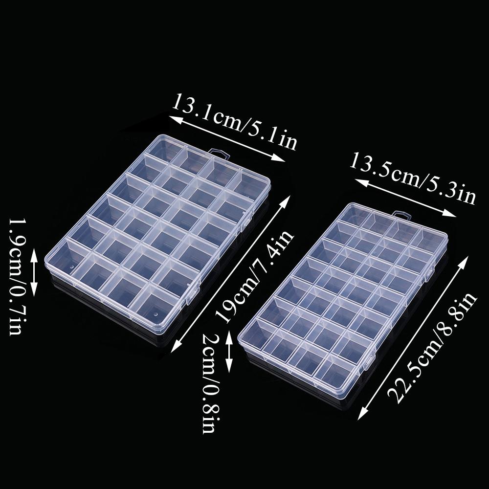 Hot Selling 24 Grids Transparent Storage Box Display Organizer Box Jewelry Ring Earring Case Plastic Storage Box Container