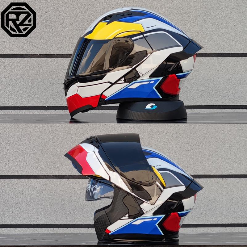 High Quality Motorcycle Helmet Dual Lens Flip Racing Helmet Knight Head Protector DOT Approved Casco Abierto De Moto Para Hombre