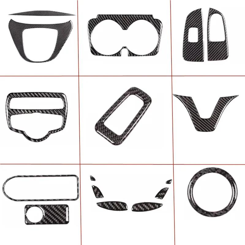 Carbon Fiber Car Interior Central Steering Wheel Window Lifting Button Frame Trim Sticker For Mercedes Benz V Class W447 2015-20