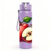 1PC Fresh Red Apple Fruit Sliced Print 750ml Color Plastic Sports Water Bottle Leakproof Flip Straw Lid Suitable for Sports Office Home Use