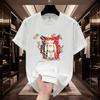 2025 Trendy Brand Summer Society Guy Cartoon Bear Half-sleeved Men's and Women's Silk Cotton Short-sleeved T-shirt Trendy Top