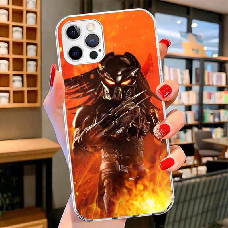 Alien Vs Predator Bemalte Cover Handyhülle Für iPhone 16 17 Air 15 14 Pro Max 16E Handyhülle 13 Mini 12 11 7 SE 8 Druckmuster