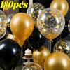 Black and Gold Inflatable Balloon Shiny Metal Sequin Balloons for Christmas Birthday Wedding Party Home Decor Supplies Wholesale