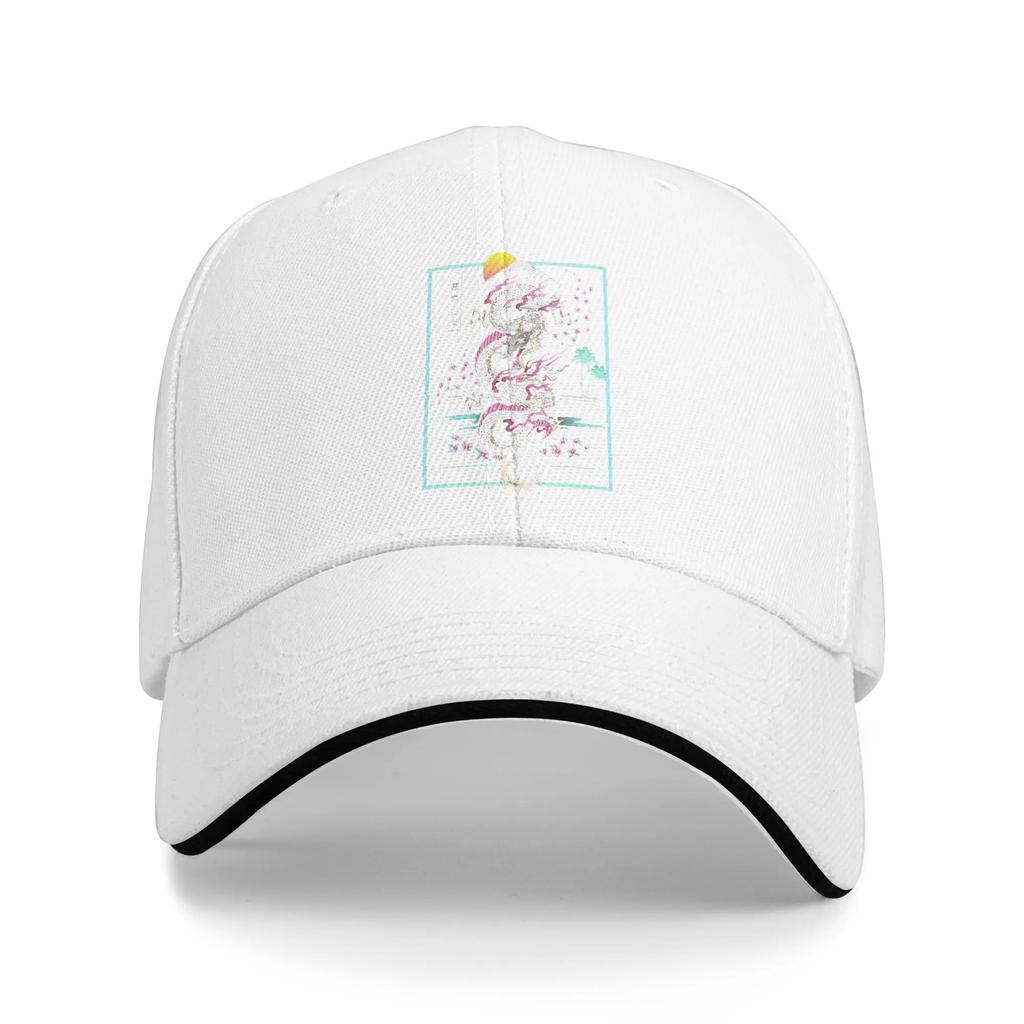 Dragon Pattern Casual Baseball Cap Spring Synthwave Retrowave Japanese Dragon Hat Adjustable Snapback Cap Unisex Adult Stylish Caps