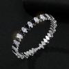 Full Diamond Zircon Open Bracelet Banquet Crystal Gold Silver Color Zircon Rhombus Bracelet