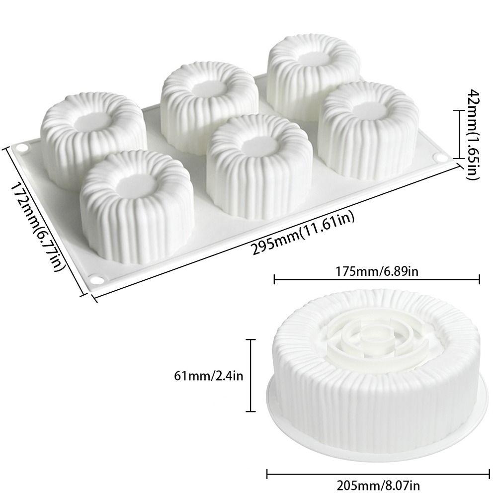 Cylindrical Coil Texture Baking Cake Molds Food-Grade Silicone Pudding Mould Chocolate Mold